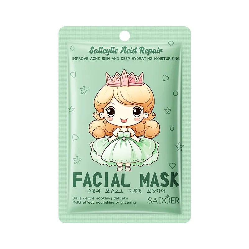 Lot de 10 masques visage SADOER à l'acide hyaluronique et au collagène