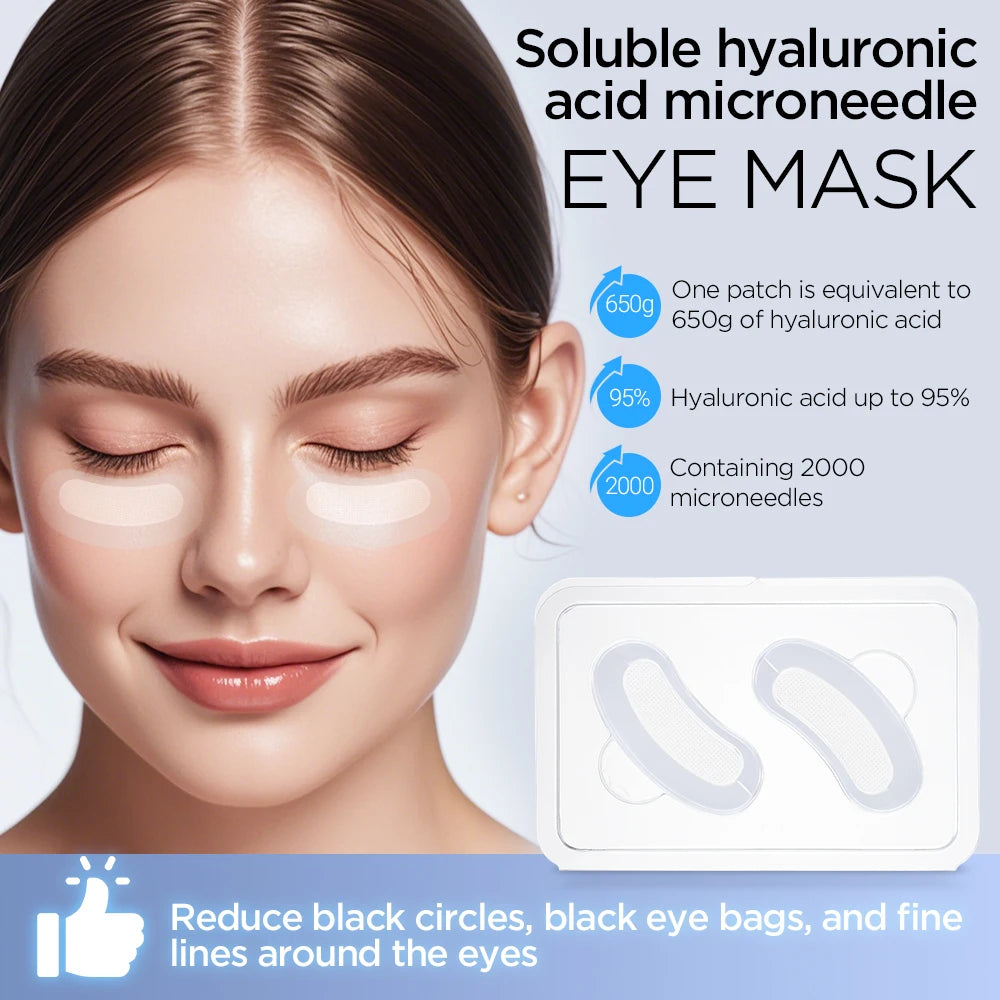 Patchs pour les yeux à micro-aiguilles (microneedle) – Masques de soin coréen à l’acide hyaluronique