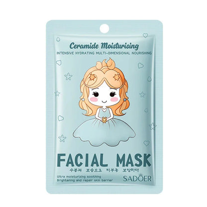 Lot de 10 masques visage SADOER à l'acide hyaluronique et au collagène